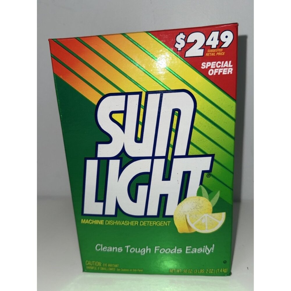 VINTAGE 90s Sunlight Machine Dishwasher Detergent NOS Film Prop Photography